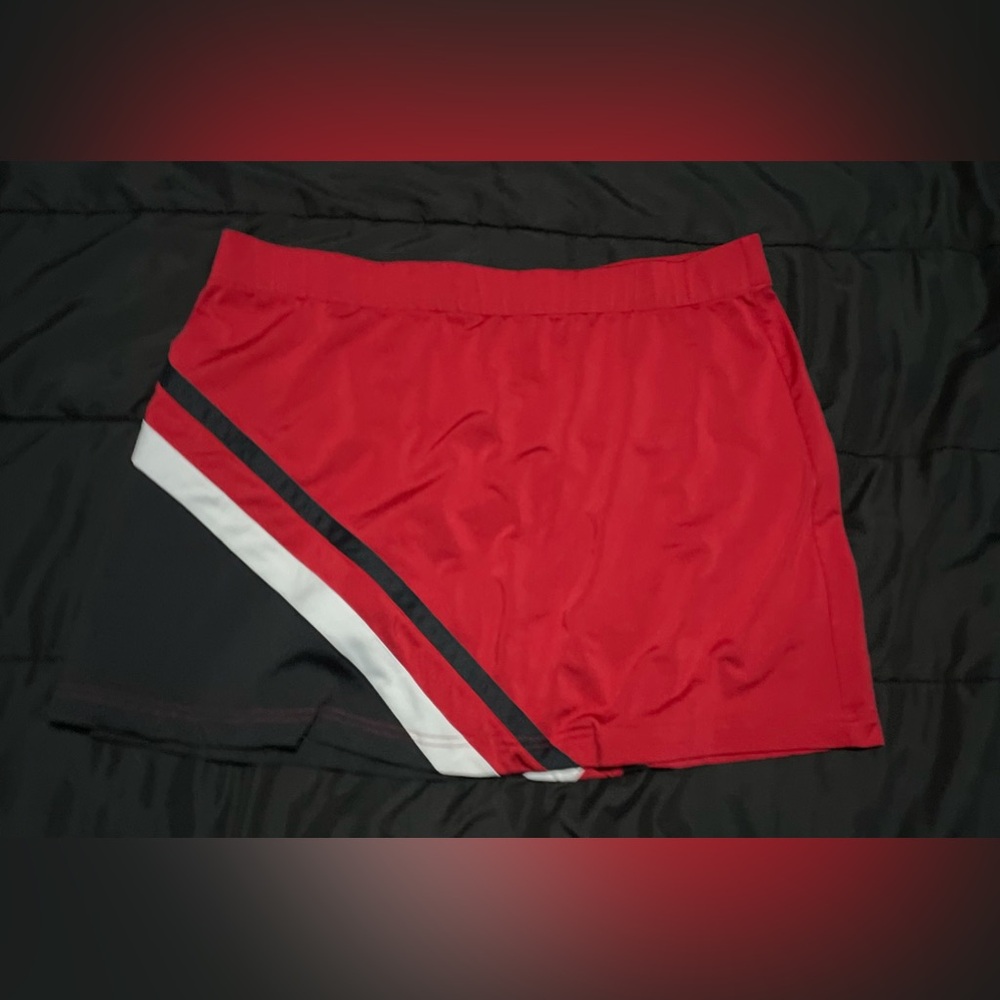90s y2k red sporty athletic mini skirt